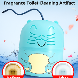 Blue bubble toilet cleaner artifact