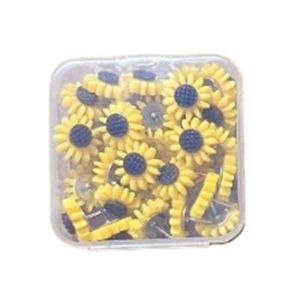 GONUUWGL 10/20/30/40/50Pcs Creative Sunflower Pushpins Photo Wall Decor DIY Colored Flower Push Pins Home Decoration Reusable Thumb Tacks Corkboard
