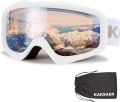 Karsaer Ski Goggles Anti-Fog Snow Goggles OTG 100% UV Protection Snowboard Goggles Bendable Dual-Lenses for Men Women Youth. 