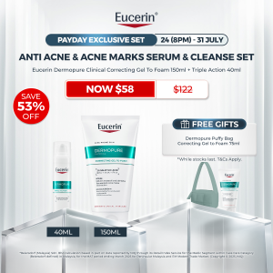Eucerin Dermopure Clinical Acne Serum & Cleanse Set | Correcting Gel To Foam 150ml + Triple Action 40ml | Acne Serum