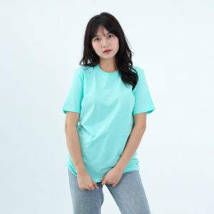 Kaos Polos Wanita Oneck Lengan Pendek Bahan Katun Combed 30s Warna Mint