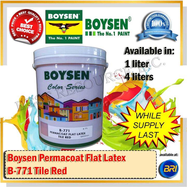 BOYSEN Permacoat Flat Latex BS 771 Tile Red 1 Liter | 4 Liters | 16 ...