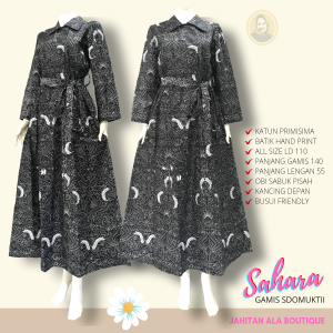 GAMIS BATIK SAHARA / GAMIS BATIK LEBARAN MURAH / GAUN BATIK MURAH / GAMIS SYARI / BATIK HIJAB