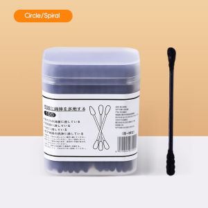 Disposable Cotton Swab Spiral Ear Cleaner Black Cotton Swabs Ear Scoop Cotton Swabs to Clean Blackheads Ear Scoop Medical Cotton Bud Makeup Tool一次性双头棉花棒