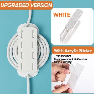 Self-Adhesive Desktop Socket Fixer Cable Organizer Self-Adhesive Power Strip Holder Fixator Wall-Mounted Fixer 插座固定器| DaQueen