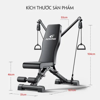 Máy Kéo Xô Tập GYM ADKING Giàn Tập Gym Đa Năng Gấp Gọn Giàn Kéo Tạ - Tặng Kèm Tạ 20kg