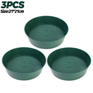 6PCS Garden Soil Filter Plastic Soil Stone Sifting Filtration Green Reusable Rock Leaf Sifter Pan Portable Home Garden Supply