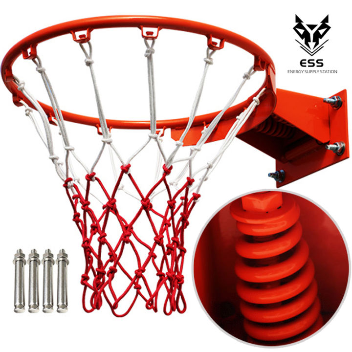 【ESS】45cm/35cm Athlete Basketball Match Game Ball Ring Hoop Rim Stand Backboard Basket for Adults Kids Full Solid Metal Spring GYM