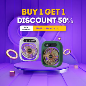 (Buy 1 Get 1) Kipas Angin Mini Portable Rechargeable With Ice Fog Air Conditioner Tahan Lama