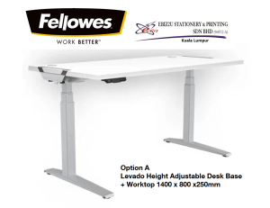 Levado Height Adjustable Desk Base + Worktop 1400 x 800 x250mm + Worktop 1600 x 800 x 250mm + Worktop 1800 x 800 x 250mm