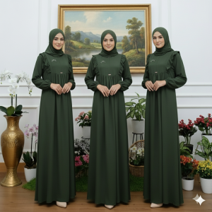 BISA COD !! Gamis Wanita Dewasa Terbaru Bahan Crinkle Airflow
