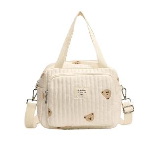 Trendy Embroidered Diaper Bag for Mother Comfortable Adjustable Shoulder Strap Handbag Practical Nappy Pouch Case