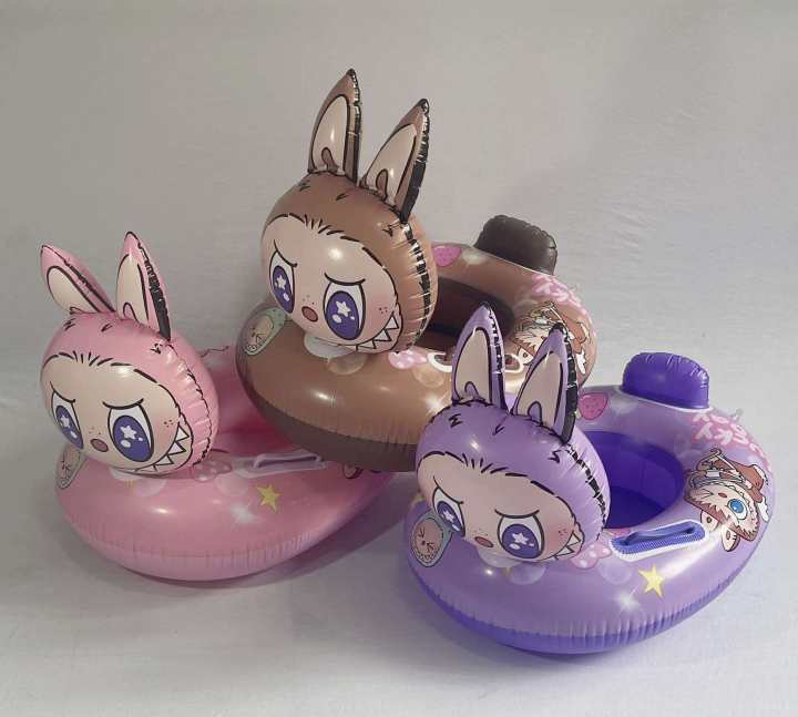 Labubu Inflatble SUMMER INFLATABLE LABUBU SWIMMING FLOATER WITH LEG HOLE – CUTE & FUN ...