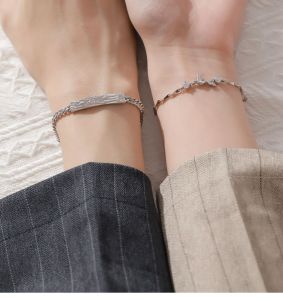 European Shining Sparkling Branches And Birds AAA CZ S925 Sterling Silver Couple Bracelet Chain For Women Friend Summer Jewelry