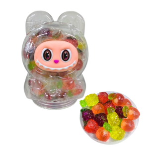 250G Mixed Fruit Filled Soft Gummy Candy Labubu Jar SUGAR CRASH