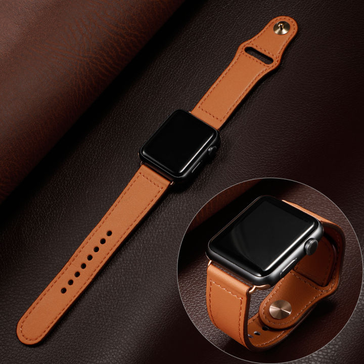 Only Strap)Genuine Leather Strap for Apple Watch Ultra 49mm 45mm