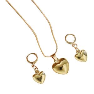 Elegant Pearls/Heart Set For Women Dainty Necklace And Earrings Accessories For Weddings Parties Daily Wear