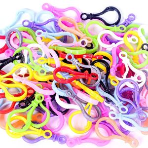 20pcs/Lots Colorful Plastic Lobster Buckle Hook Keychains Clips for DIY Keychain Toys Bags Accessories