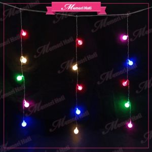 2.5m L3191 50L Lampu Raya LED Bola Kristal Berjurai / Crystal Bubble Icicle Decoration Lights