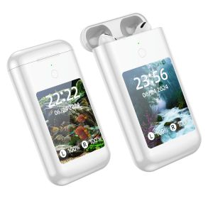 A98 BOX 2-in-1 HiFi stereo headphones with power bank 2.8-inch touch screen TWS Bluetooth headphones charging case with microphone TWS Bluetooth headphones