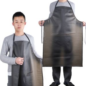 HISTO PVC Waterproof Oil-proof Apron Labor Protection Waist Lengthened Kitchen Chef Apron Portable Thickening Factory Working Apron Industrial