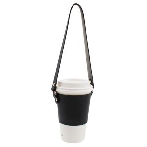 MINIFELE 262 Portable Water Bottle Sleeve Bag Handle Leather Sling Carrier Pouch Waterproof Beverage Cup Bag Coffee Cup Holder