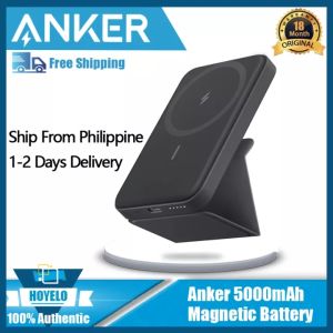 Anker MagGo 622 Foldable Magnetic Powerbank Wirelss Portable Charger 5000mAh USB C with a Built-in Foldable Stand Snap and Charge Slim and Compact for Travel Compatible with Apple iPhone 12 and 13 Series