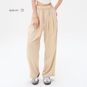 Welabelle Alexa Korean Wide Leg Casual Crinkle / Celana Panjang Kulot Lebar Kasual (B56)