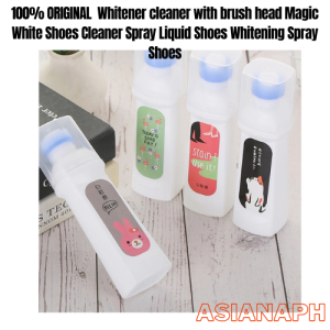 100% ORIGINAL Whitener cleaner with brush head Magic White Shoes Cleaner Spray Liquid Shoes Whitening Spray Shoes