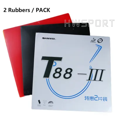 【Lowest Prices Online】 SANWEI T88-3 Table Tennis Rubbers Double Kit Semi-sticky Elastic Quick Attack Ping Pong Rubber with Fine Control