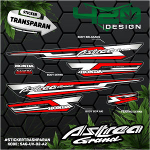 Striping Transparan UV Motor Astrea Grand Variasi 1992 1993 1994 Striping Honda Astrea Prima Sticker Lis Astrea Bulus - Kode SAG-UV - 420 Design