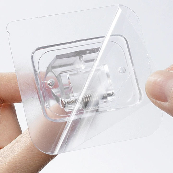 12/6pcs%20Self%20Adhesive%20Rail%20Hooks%20Nail-Free%20Curtain%20Clamp%20Rods%20Clips%20Hook%20Adjustable%20Shower%20Household%20Storage%20Hanging%20Stick%20Rack%20Holder%20-%20Image%206