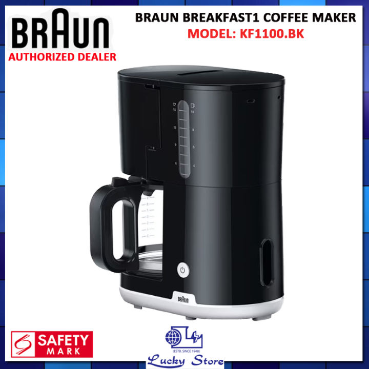 BRAUN KF1100BK BREAKFAST1 COFFEE MAKER, OPTIBREW SYSTEM, 1000W, 1 YEAR WARRANTY, KF101AI-KF1100BK