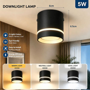 CANMEIJIA 3 Colors Led Downlight Ceiling Light Pin Light Surface Mounted Downlights For Ceiling 5w 10w 15w 110—265V LED Spot Light For Living Room Bedroom Canopy Shop Outdoor Indoor Lighting Fixture