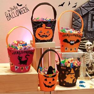 Halloween candy bag spider bat pumpkin fabric bucket non-woven gift bag party supplies Halloween candy bag