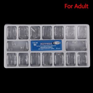 64Pcs Adult Child Dental Transparent Resin Precrown Dental Crown Deciduous Teeth 1.910/1.912