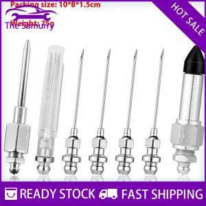 Samurry ✨Hot Sale✨ ชุดเครื่องมือซ่อมเหล็ก7ชิ้นชุดอุปกรณ์เสริมเข็มจ่ายจาระบีหัวเข็มจาระบีแรงดันสูงหัวฉีดจาระบี