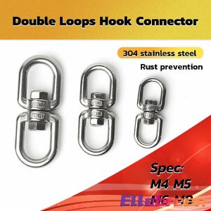 M4 M5 M6 M8 Stainless Steel Swivel Double Loops Hook Connector Two Ended Ring Link