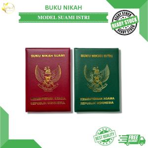 Sampul Buku Nikah Suami & Istri Cover Bahan Kulit ASE TPK Kulit PU Sintetis Hijau Merah