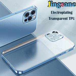 Jingsanc Transparent Casing For Xiaomi Redmi Note 11 11S 11 Pro+ Plus 5G Redmi Note 13 12S 12 10 9 Pro+ Plus Max 5G 4G Phone Case Soft Silicone TPU Electroplating Clear Lens Protection Back Cover