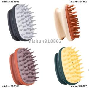 mishun318862 แปรงซิลิโคนสำหรับนวดหนังศีรษะแปรงขัดเส้นผมหวีอาบน้ำแปรงนวดผมทำจากซิลิโคน