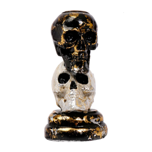 Thanh lịch Halloween Đen Trắng nhựa xếp chồng lên nhau Skull Holders với tăng cường sự ổn định cho an toàn và phong cách ambiances