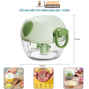 Cối Xay Tỏi Ớt Hình Con Heo - Sử Dụng 3 Lưới Dao Hợp Kim Sắc Bén - Dung Tích 170ml