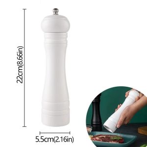 8inch Manual Wood Salt and Pepper Grinder Adjustable Ceramic Rotor Seasoning Spice Grinders Kitchen Cooking Tools2026