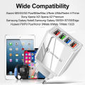 Charger Fast CHARGER TRAVEL ADAPTOR COLOKAN USB 4 PORT 5V 4 Port 3.1A Pengisi Daya Ponse Port Pengisian Daya Multifungsi. 