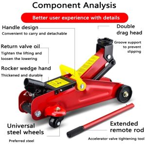 Panasoni Heavy-Duty 2-Ton Hydraulic Floor Jack with Carrying Case - Durable Design for Home & Auto Repair