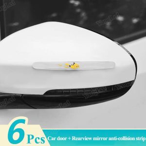 【Ready Stock】6 Pcs Car door anti-collision strip car anti-scratch anti-scratch strip door side cartoon cute protection sticker rearview mirror body decoration sticker