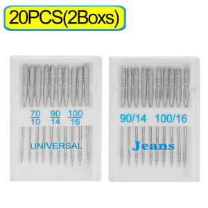 กางเกงยีนส์เข็มเครื่องเย็บผ้า100ชิ้นหัวบอลสำหรับเครื่องเย็บผ้า Mesin Jahit Rumahan ทั่วไปเข็มเย็บผ้า