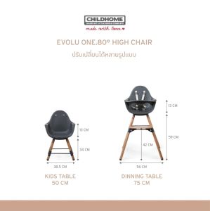CHILDHOME เก้าอี้อเนกประสงค์ รุ่น EVOLU ONE.80 CHAIR NATURAL/ANTHRACITE 2 in 1+BUMPER