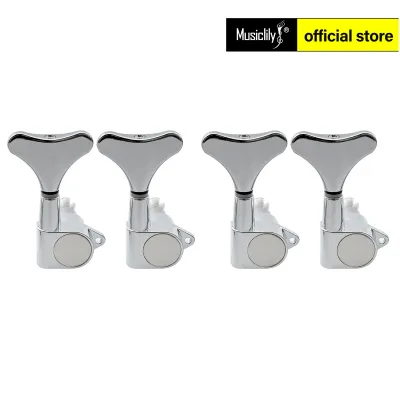 Musiclily 4-in-line Sealed Bass Tuners Tuning Pegs Keys Machine Heads Set for 4 String Electric Bass
